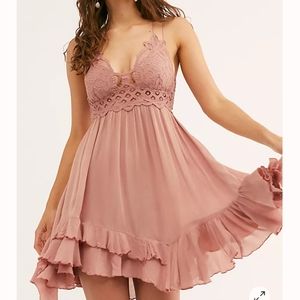 NWT  Free People Rose Mauve Pink Adella Slip Dress